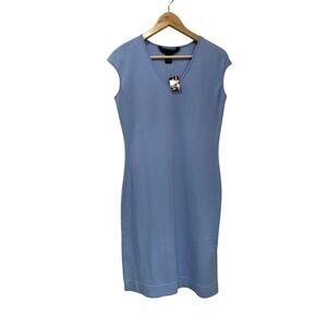 Express Deadstock Light Periwinkle Blue V Neck Knit Dress Size 9/10 NWT